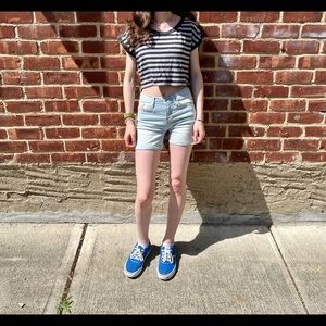 Grey striped Zenana Outfitters crop top